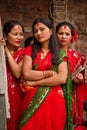 Women of Teej festival, Durbar Square, Kathmandu, Nepal Royalty Free Stock Photo