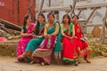 Women of Teej festival, Durbar Square, Kathmandu, Nepal Royalty Free Stock Photo