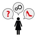 Women think about shoes pictogram red high heel fashion