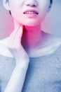 Women with thyroid gland problem Royalty Free Stock Photo