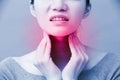 Women with thyroid gland problem Royalty Free Stock Photo