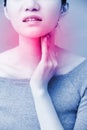 Women with thyroid gland problem Royalty Free Stock Photo