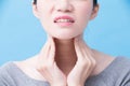 Women with thyroid gland problem Royalty Free Stock Photo