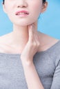 Women with thyroid gland problem Royalty Free Stock Photo