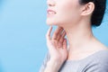 Women with thyroid gland problem Royalty Free Stock Photo