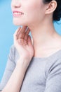 Women with thyroid gland problem Royalty Free Stock Photo