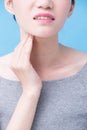 Women with thyroid gland problem Royalty Free Stock Photo