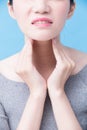 Women with thyroid gland problem Royalty Free Stock Photo