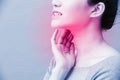 Women with thyroid gland problem Royalty Free Stock Photo