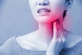 Women with thyroid gland problem Royalty Free Stock Photo