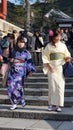 Women tourism wear a traditional dress called Kimono Royalty Free Stock Photo