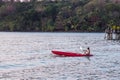 Women tourists wear bikini set kayaking in sea beautiful area ao bang bao at Koh Kood island Trat, Thailand