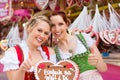 Women in traditional Bavarian clothes on festival