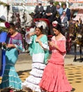 Women in traditional costume in Sevilla Royalty Free Stock Photo