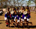 Women in traditional costumes before the Umhlanga aka Reed Dance ceremony, Lobamba, Swaziland Royalty Free Stock Photo