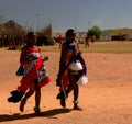 Women in traditional costumes before the Umhlanga aka Reed Dance 01-09-2013 Lobamba, Swaziland Royalty Free Stock Photo