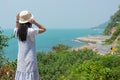 Women travel on holiday summer the sea of Kung Wiman, Chanthaburi, Thailand