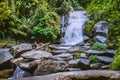 Women travel. woman asia travelers travel nature Forests, mountains, waterfalls. Travel Siliphum Waterfall at Chiangmai, in