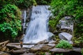 Women travel. woman asia travelers travel nature Forests, mountains, waterfalls. Travel Siliphum Waterfall at Chiangmai, in