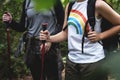 Women Trekking in a forest