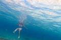 Women underwater in Aegean Sea