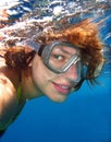 Women underwater portrait