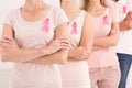 Women united against breast cancer Royalty Free Stock Photo