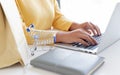 Women use laptop register via credit cards to make online purchases, Royalty Free Stock Photo