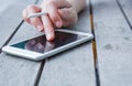 Women using the smartphone at outdoor Royalty Free Stock Photo