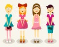 Women. Vector Flet Design Woman Characters Set