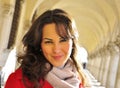 Women in venice under arcades of doge's palace Royalty Free Stock Photo