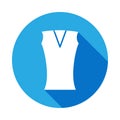 Women vest icon with long shadow. Signs and symbols can be used for web, logo, mobile app, UI, UX