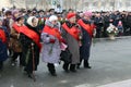 Women veterans lay flowers