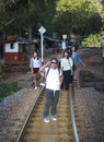 Women visit the Death Railway historical World War 2.