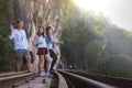 Women visit the Death Railway historical World War 2.