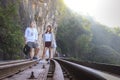 Women visit the Death Railway historical World War 2.