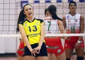 Women volleyball player angry and disbelief reaction