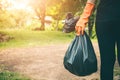 Women volunteer help garbage collection charity environment. Royalty Free Stock Photo