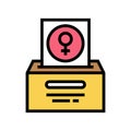 women vote feminism woman color icon vector illustration