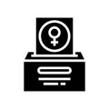 women vote feminism woman glyph icon vector illustration