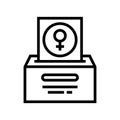 women vote feminism woman line icon vector illustration