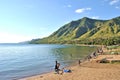 Washing clothes in the lake