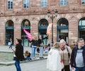 Women waving Jesus is Peace flag at March for Jesus - annual int