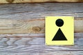 Women wc toilet sign on the wooden wall close up Royalty Free Stock Photo