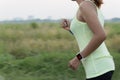 Women wear smart hand watch running