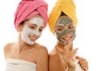 Women wearing facial clay Royalty Free Stock Photo