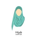 Women wearing hijab. Avatar icons in flat style.