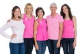 Women wearing pink for breast cancer awareness