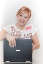 Women whit the laptop Royalty Free Stock Photo