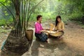 Women are winnowing rice For sorting rice